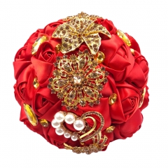 Advanced Customize Brooch Bouquet Rose with Pearls and Rhinestone