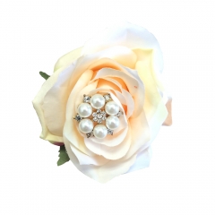 Crystal Pearls and Jewels Decorated Boutonniere Pin