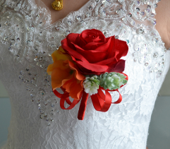 Brooch Pin Red Rose Boutonniere for Prom Wedding Party
