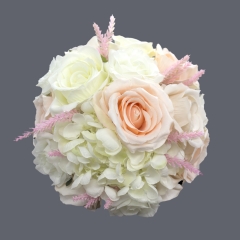 Artificial Real Touch Champagne White Rose Hydrangea Wedding Flowers