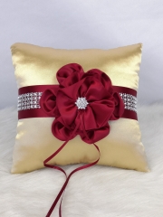 Red Flower Wedding Ring Bearer Pillow