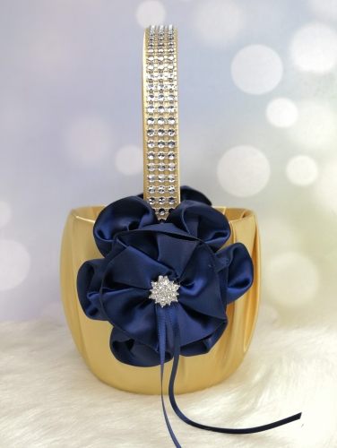 navy blue flower girl basket