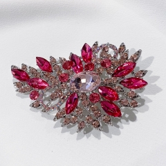 Hot Pink Vintage Sparkle Rhinestone Crystal Brooch Pin for Sweater Shawl Hat Coat Bouquet