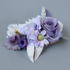 Abbie Home Flower Hair Comb - Floral Boho Comb with Rose Berry Handmade Bridal Crown Wedding Floral Headpiece (Lavender)
