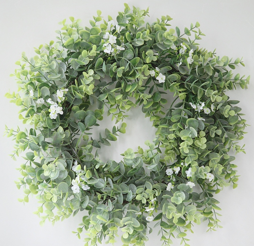 17 Inch Front Door Greenery Wreath Artificial Plants Spring Summer ...